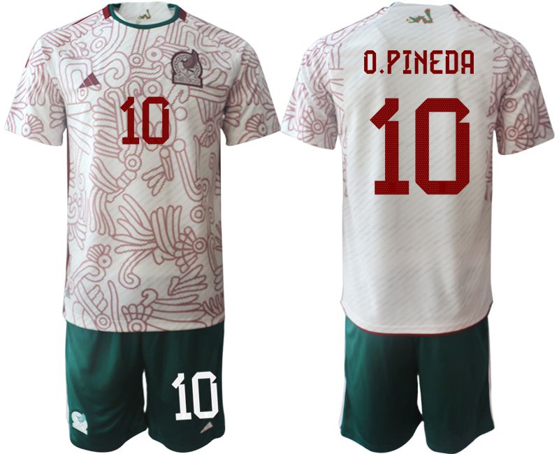 Men 2022 World Cup National Team Mexico away white #10 Soccer Jerseys